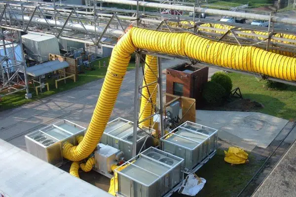 yellow industrial ventilation system